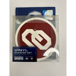 Sports Oklahoma Sooners Vinyl Coaster‎ Set of 4 3.75 Inch Official MLB Licensed